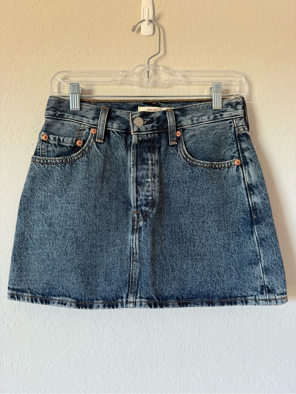 Levi's Washed Blue Denim Mini Skirt